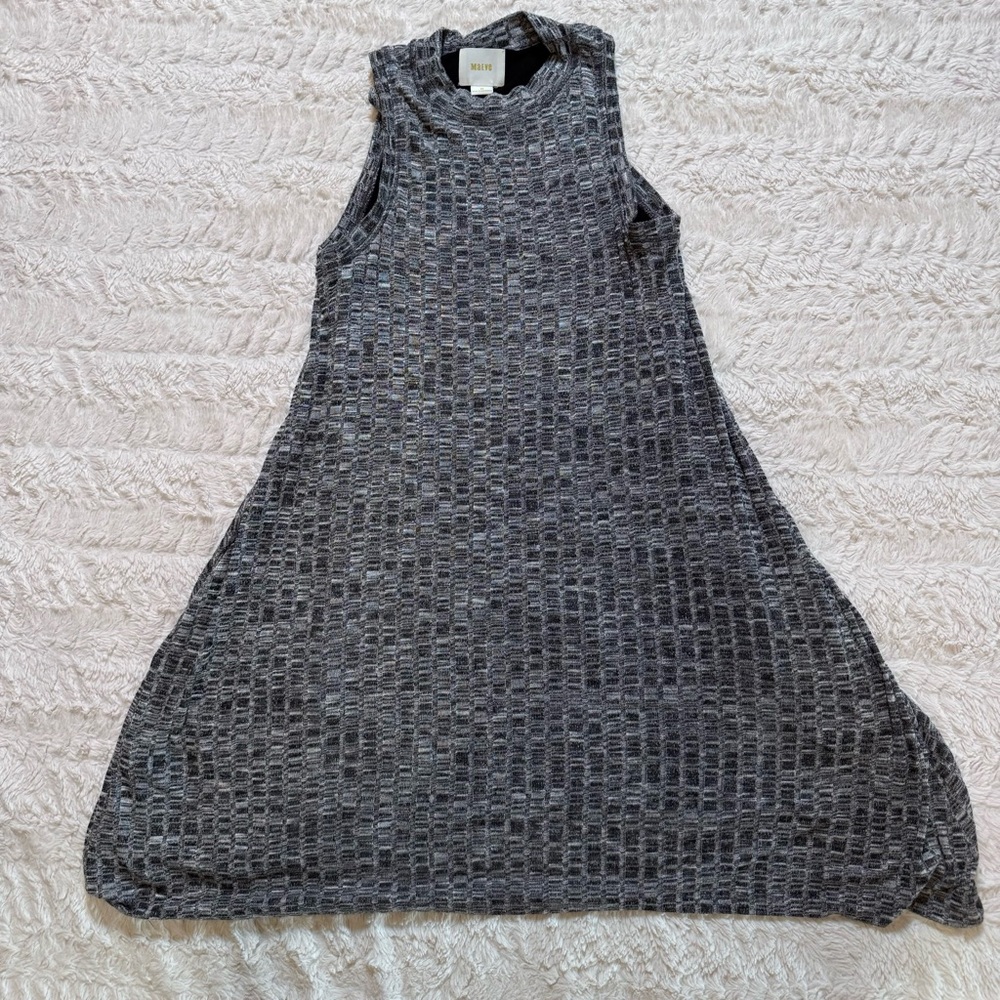 Maeve Anthropologie Emerson Dress – XS – Gray Ribbed Knit Sleeveless flowy soft